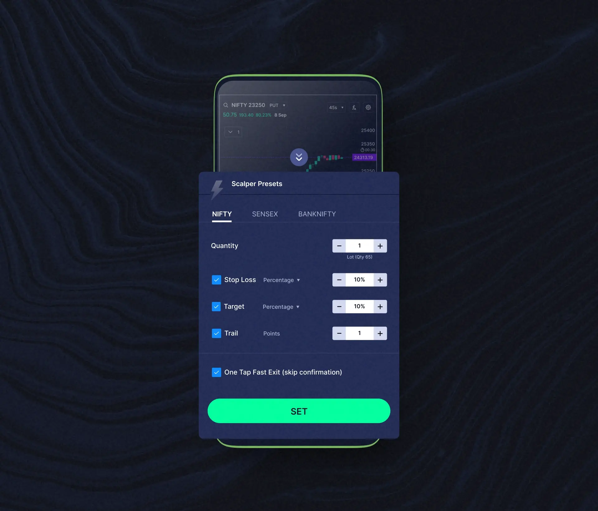 Preset SL TP for automatic order execution